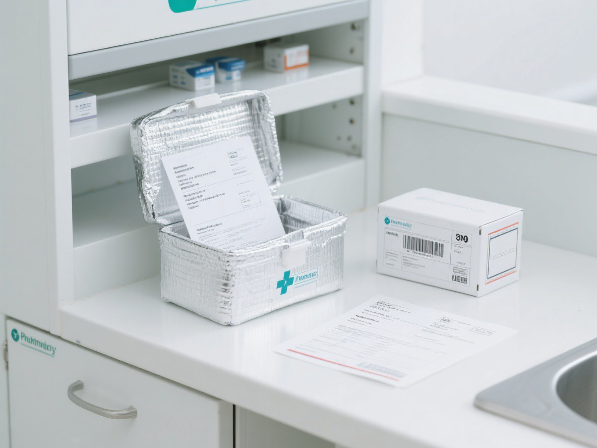 Packing prescription medicine with cold-chain box for international shipping